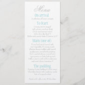 青のディナー結婚メニュー付きグレードブ メニュー (裏面)