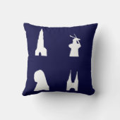 青のデルフトシルエット クッション (裏面)