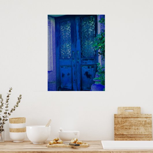 青のドア ポスター (キッチン)