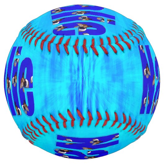 青のナタリーの名前のロゴ、 ソフトボール (正面)