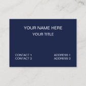 青のネイビーブルーの白い三角形の幾何学的 名刺 (裏面)