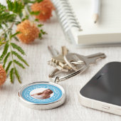 青のハッピーバースデーの額縁 キーホルダー (側面)