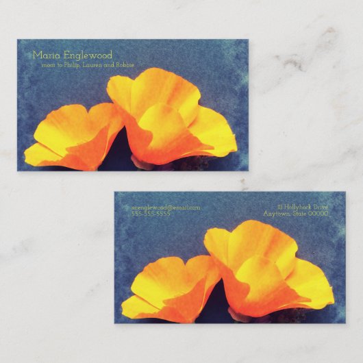 青のハナビシソウ コーリングカード (正面/裏面)