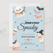 青のハロウィンForever スプーキー4歳の誕生日 招待状 (正面)