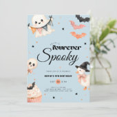青のハロウィンForever スプーキー4歳の誕生日 招待状 (スタンド正面)