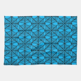 青のハロウィーンスパイダーウェブ キッチンタオル