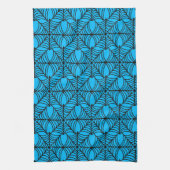 青のハロウィーンスパイダーウェブ キッチンタオル (縦)