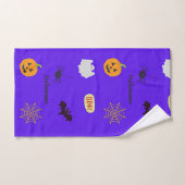 青のハロウィーンパターン ハンドタオル (ハンドタオル)