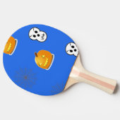 青のハロウィーンパターン 卓球ラケット (横)