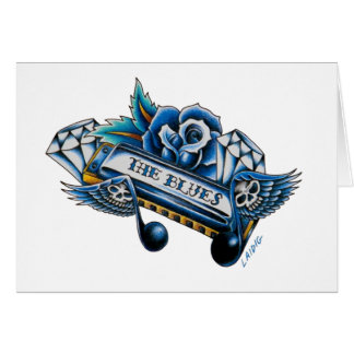 青のハーモニカのフラッシュの芸術