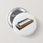 青のハーモニカ-ボタン 缶バッジ (正面&裏面)