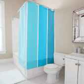 青のバブルストライプの数 シャワーカーテン (インサイチュ)