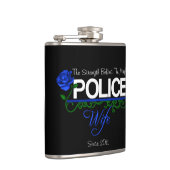 青のバラの警察の妻のカスタムのフラスコ フラスク (右)