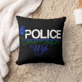 青のバラの警察の妻の装飾の枕 クッション (ブランケット)