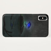 青のバラのiPhoneの穹窖 Case-Mate iPhoneケース (裏面(横))