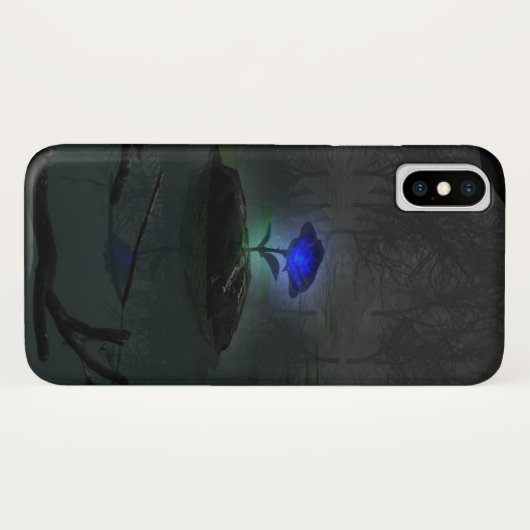 青のバラのiPhoneの穹窖 Case-Mate iPhoneケース (裏面(横))