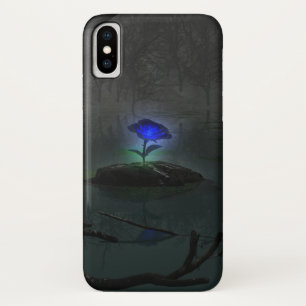 青のバラのiPhoneの穹窖 iPhone X ケース