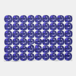 青のパターン キッチンタオル