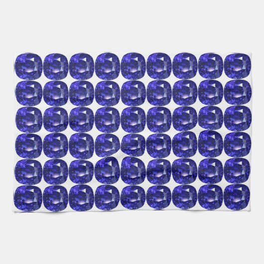 青のパターン キッチンタオル (横)