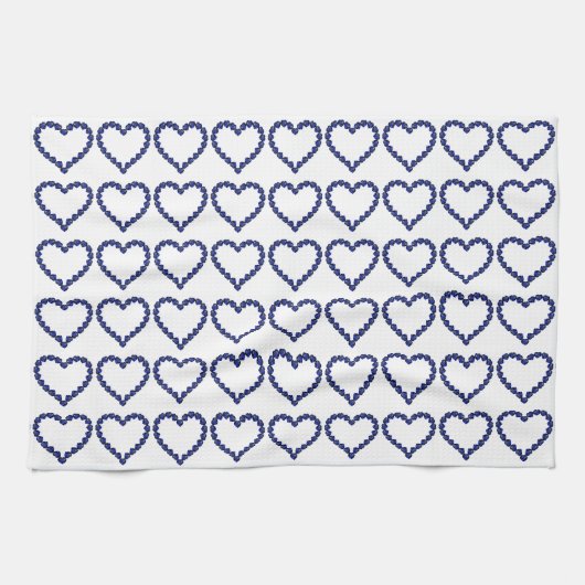 青のパターン キッチンタオル (横)