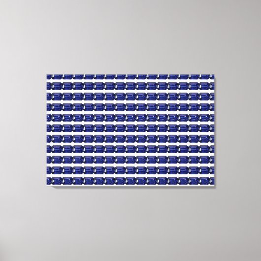 青のパターン キャンバスプリント (正面)