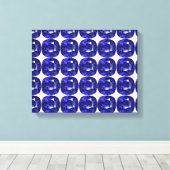 青のパターン キャンバスプリント (インサイチュ (ウッドフロア))