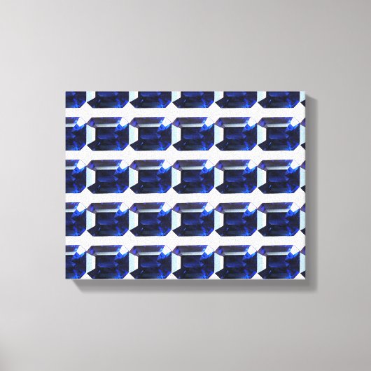 青のパターン キャンバスプリント (正面)