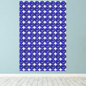 青のパターン キャンバスプリント (インサイチュ (ウッドフロア))