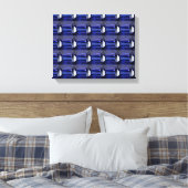 青のパターン キャンバスプリント (インサイチュ (寝室))