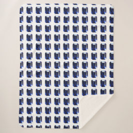 青のパターン シェルパブランケット