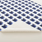 青のパターン シェルパブランケット (3/4)