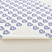 青のパターン シェルパブランケット (3/4)