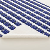 青のパターン シェルパブランケット (3/4)