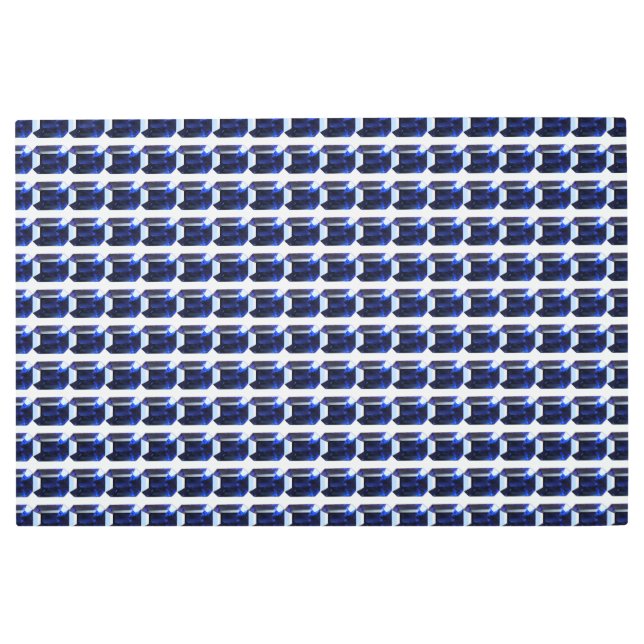 青のパターン メタルプリント (正面)