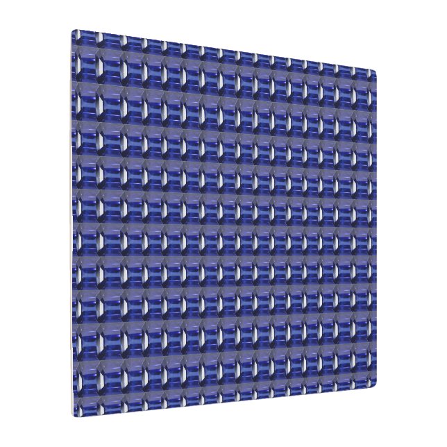 青のパターン メタルプリント (アングル)