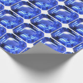 青のパターン ラッピングペーパー (角)