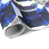 青のパターン ラッピングペーパー (ロールコーナー)