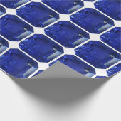 青のパターン ラッピングペーパー (角)