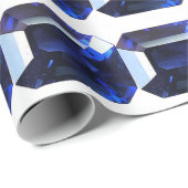 青のパターン ラッピングペーパー (ロールコーナー)