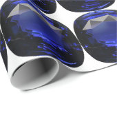 青のパターン ラッピングペーパー (ロールコーナー)