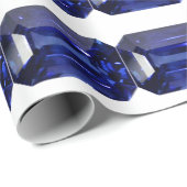 青のパターン ラッピングペーパー (ロールコーナー)