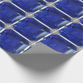 青のパターン ラッピングペーパー (角)