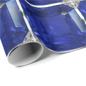 青のパターン ラッピングペーパー (ロールコーナー)