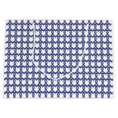 青のパターン ラージペーパーバッグ (正面)