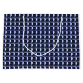 青のパターン ラージペーパーバッグ (正面)