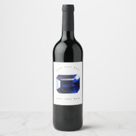 青のパターン ワインラベル