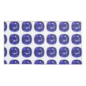 青のパターン 枕カバー (裏面-左)