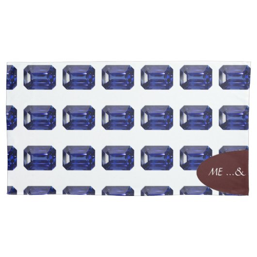 青のパターン 枕カバー (正面左)