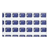 青のパターン 枕カバー (裏面-左)