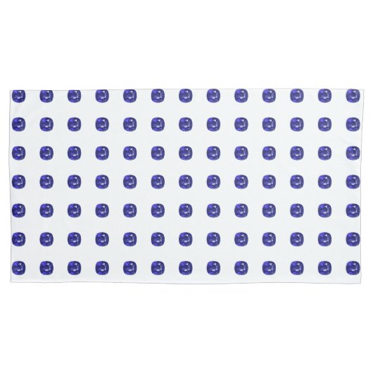 青のパターン 枕カバー (正面左)